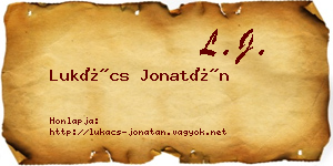 Lukács Jonatán névjegykártya